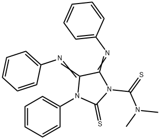 N,N-dimethyl-3-phenyl-4,5-bis(phenylimino)-2-thioxo-1-imidazolidinecarbothioamide 结构式