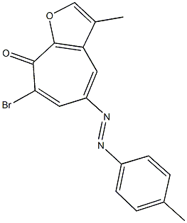 7-bromo-3-methyl-5-[(4-methylphenyl)diazenyl]-8H-cyclohepta[b]furan-8-one 结构式