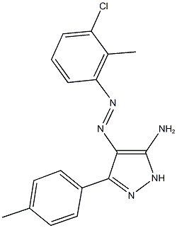 4-[(3-chloro-2-methylphenyl)diazenyl]-3-(4-methylphenyl)-1H-pyrazol-5-ylamine 结构式