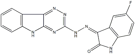5-fluoro-1H-indole-2,3-dione 3-(5H-[1,2,4]triazino[5,6-b]indol-3-ylhydrazone) 结构式