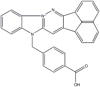 8-(4-carboxybenzyl)-8H-acenaphtho[1',2':3,4]pyridazino[1,6-a]benzimidazol-13-ium 结构式