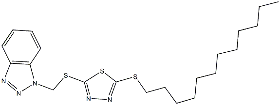 1-({[5-(dodecylsulfanyl)-1,3,4-thiadiazol-2-yl]sulfanyl}methyl)-1H-1,2,3-benzotriazole 结构式