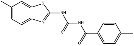 N-(6-methyl-1,3-benzothiazol-2-yl)-N'-(4-methylbenzoyl)thiourea 结构式