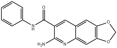6-氨基-N-苯基-[1,3]二氧代并[4,5-G]喹啉-7-甲酰胺 结构式