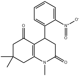 4-{2-nitrophenyl}-1,7,7-trimethyl-4,6,7,8-tetrahydro-2,5(1H,3H)-quinolinedione 结构式