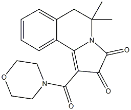 5,5-dimethyl-1-(4-morpholinylcarbonyl)-5,6-dihydropyrrolo[2,1-a]isoquinoline-2,3-dione 结构式
