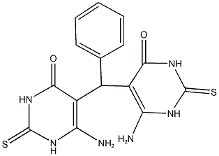 6-amino-5-[(6-amino-4-oxo-2-thioxo-1,2,3,4-tetrahydropyrimidin-5-yl)(phenyl)methyl]-2-thioxo-2,3-dihydropyrimidin-4(1H)-one 结构式