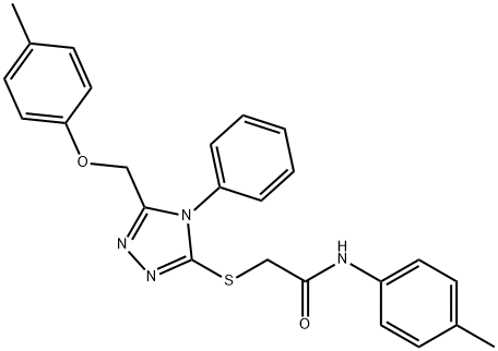 2-({5-[(4-methylphenoxy)methyl]-4-phenyl-4H-1,2,4-triazol-3-yl}sulfanyl)-N-(4-methylphenyl)acetamide 结构式