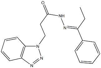 3-(1H-1,2,3-benzotriazol-1-yl)-N'-(1-phenylpropylidene)propanohydrazide 结构式