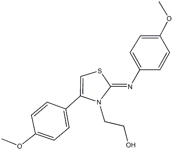 2-(4-(4-methoxyphenyl)-2-[(4-methoxyphenyl)imino]-1,3-thiazol-3(2H)-yl)ethanol 结构式