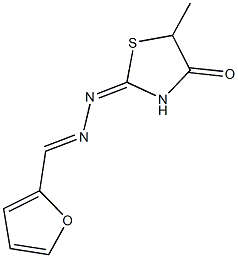 2-furaldehyde (5-methyl-4-oxo-1,3-thiazolidin-2-ylidene)hydrazone 结构式