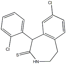 8-chloro-1-(2-chlorophenyl)-1,3,4,5-tetrahydro-2H-3-benzazepine-2-thione 结构式