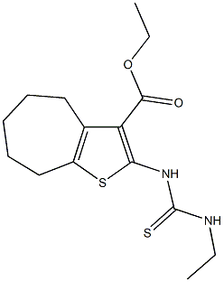 ethyl 2-{[(ethylamino)carbothioyl]amino}-5,6,7,8-tetrahydro-4H-cyclohepta[b]thiophene-3-carboxylate 结构式