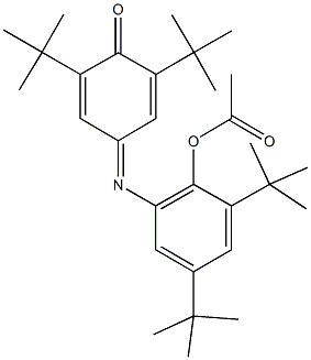 2,4-ditert-butyl-6-[(3,5-ditert-butyl-4-oxo-2,5-cyclohexadien-1-ylidene)amino]phenyl acetate 结构式