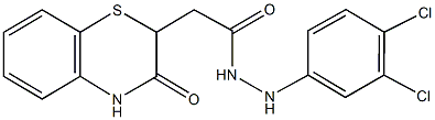 N'-(3,4-dichlorophenyl)-2-(3-oxo-3,4-dihydro-2H-1,4-benzothiazin-2-yl)acetohydrazide 结构式