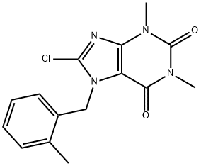 8-chloro-1,3-dimethyl-7-(2-methylbenzyl)-3,7-dihydro-1H-purine-2,6-dione 结构式