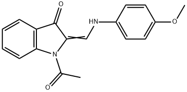 1-acetyl-2-[(4-methoxyanilino)methylene]-1,2-dihydro-3H-indol-3-one 结构式