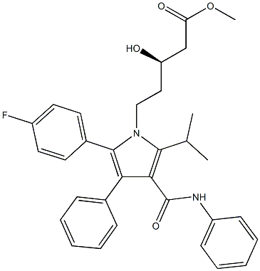 methyl 5-[3-(anilinocarbonyl)-5-(4-fluorophenyl)-2-isopropyl-4-phenyl-1H-pyrrol-1-yl]-3-hydroxypentanoate 结构式