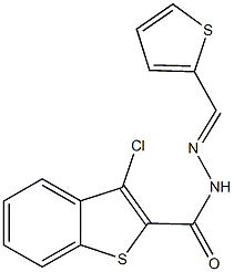 3-chloro-N'-(2-thienylmethylene)-1-benzothiophene-2-carbohydrazide 结构式