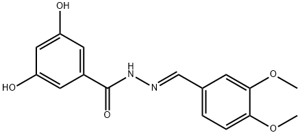 N'-(3,4-dimethoxybenzylidene)-3,5-dihydroxybenzohydrazide 结构式