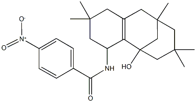 4-nitro-N-[1-hydroxy-5,5,9,11,11-pentamethyltricyclo[7.3.1.0~2,7~]tridec-2(7)-en-3-yl]benzamide 结构式