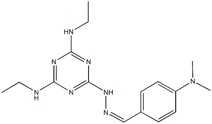 4-(dimethylamino)benzaldehyde [4,6-bis(ethylamino)-1,3,5-triazin-2-yl]hydrazone 结构式