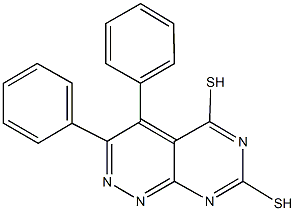 3,4-diphenyl-5-sulfanylpyrimido[4,5-c]pyridazin-7-yl hydrosulfide 结构式
