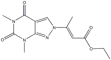 ethyl 3-(5,7-dimethyl-4,6-dioxo-4,5,6,7-tetrahydro-2H-pyrazolo[3,4-d]pyrimidin-2-yl)-2-butenoate 结构式