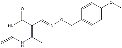 6-methyl-2,4-dioxo-1,2,3,4-tetrahydropyrimidine-5-carbaldehyde O-(4-methoxybenzyl)oxime 结构式
