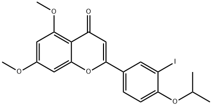 2-(3-iodo-4-isopropoxyphenyl)-5,7-dimethoxy-4H-chromen-4-one 结构式