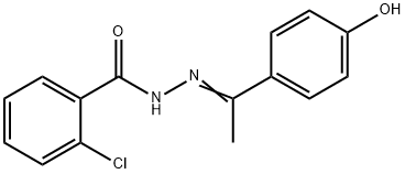 2-chloro-N'-[1-(4-hydroxyphenyl)ethylidene]benzohydrazide 结构式