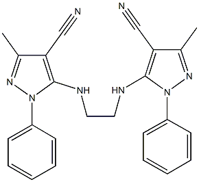 5-({2-[(4-cyano-3-methyl-1-phenyl-1H-pyrazol-5-yl)amino]ethyl}amino)-3-methyl-1-phenyl-1H-pyrazole-4-carbonitrile 结构式