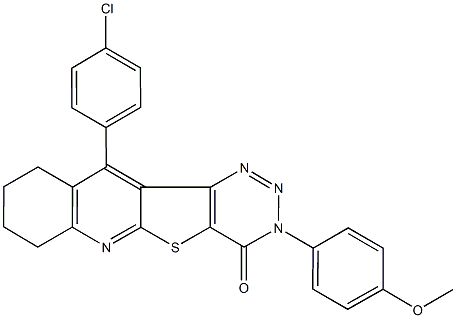 11-(4-chlorophenyl)-3-(4-methoxyphenyl)-7,8,9,10-tetrahydro[1,2,3]triazino[4',5':4,5]thieno[2,3-b]quinolin-4(3H)-one 结构式