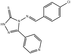 4-[(4-chlorobenzylidene)amino]-5-(4-pyridinyl)-2,4-dihydro-3H-1,2,4-triazole-3-thione 结构式
