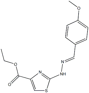 ethyl 2-[2-(4-methoxybenzylidene)hydrazino]-1,3-thiazole-4-carboxylate 结构式