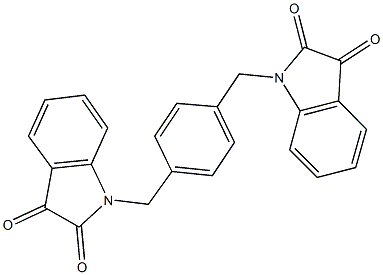 1-{4-[(2,3-dioxo-2,3-dihydro-1H-indol-1-yl)methyl]benzyl}-1H-indole-2,3-dione 结构式