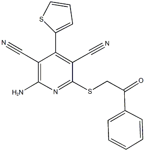 2-amino-6-[(2-oxo-2-phenylethyl)sulfanyl]-4-(2-thienyl)-3,5-pyridinedicarbonitrile 结构式