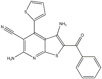 3,6-diamino-2-benzoyl-4-(2-thienyl)thieno[2,3-b]pyridine-5-carbonitrile 结构式