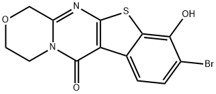 9-bromo-10-hydroxy-3,4-dihydro[1]benzothieno[2',3':4,5]pyrimido[2,1-c][1,4]oxazin-6(1H)-one 结构式