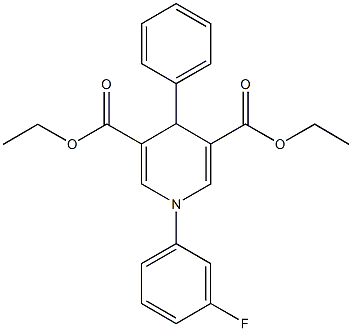 diethyl 1-(3-fluorophenyl)-4-phenyl-1,4-dihydropyridine-3,5-dicarboxylate 结构式