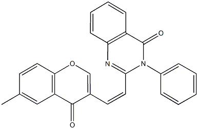 2-[2-(6-methyl-4-oxo-4H-chromen-3-yl)vinyl]-3-phenyl-4(3H)-quinazolinone 结构式