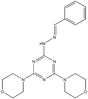 benzaldehyde [4,6-di(4-morpholinyl)-1,3,5-triazin-2-yl]hydrazone 结构式