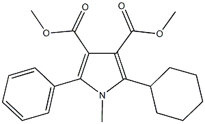 dimethyl 2-cyclohexyl-1-methyl-5-phenyl-1H-pyrrole-3,4-dicarboxylate 结构式