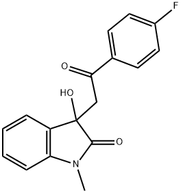 3-[2-(4-fluorophenyl)-2-oxoethyl]-3-hydroxy-1-methyl-1,3-dihydro-2H-indol-2-one 结构式