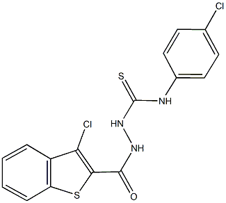 2-[(3-chloro-1-benzothien-2-yl)carbonyl]-N-(4-chlorophenyl)hydrazinecarbothioamide 结构式