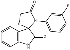 3'-(3-fluorophenyl)-1,3-dihydrospiro(2H-indole-3,2'-[1,3]thiazolidine)-2,4'-dione 结构式