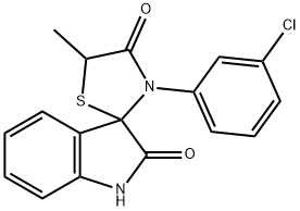 3'-(3-chlorophenyl)-5'-methyl-1,3-dihydrospiro(2H-indole-3.2'-[1,3]-thiazolidine)-2,4'-dione 结构式