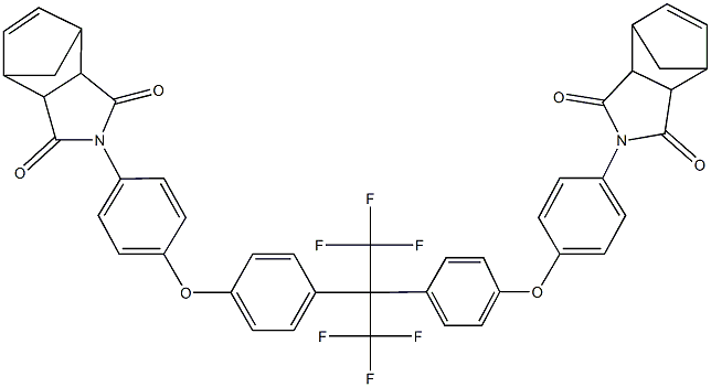 4-(4-{4-[1-{4-[4-(3,5-dioxo-4-azatricyclo[5.2.1.0~2,6~]dec-8-en-4-yl)phenoxy]phenyl}-2,2,2-trifluoro-1-(trifluoromethyl)ethyl]phenoxy}phenyl)-4-azatricyclo[5.2.1.0~2,6~]dec-8-ene-3,5-dione 结构式