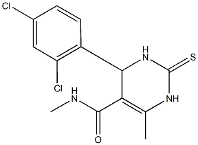 4-(2,4-dichlorophenyl)-N,6-dimethyl-2-thioxo-1,2,3,4-tetrahydro-5-pyrimidinecarboxamide 结构式