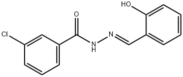 3-chloro-N'-(2-hydroxybenzylidene)benzohydrazide 结构式